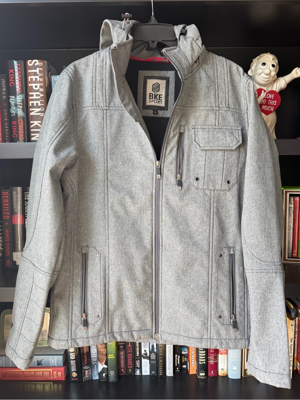 BKE Men's Light Gray Hooded Coat